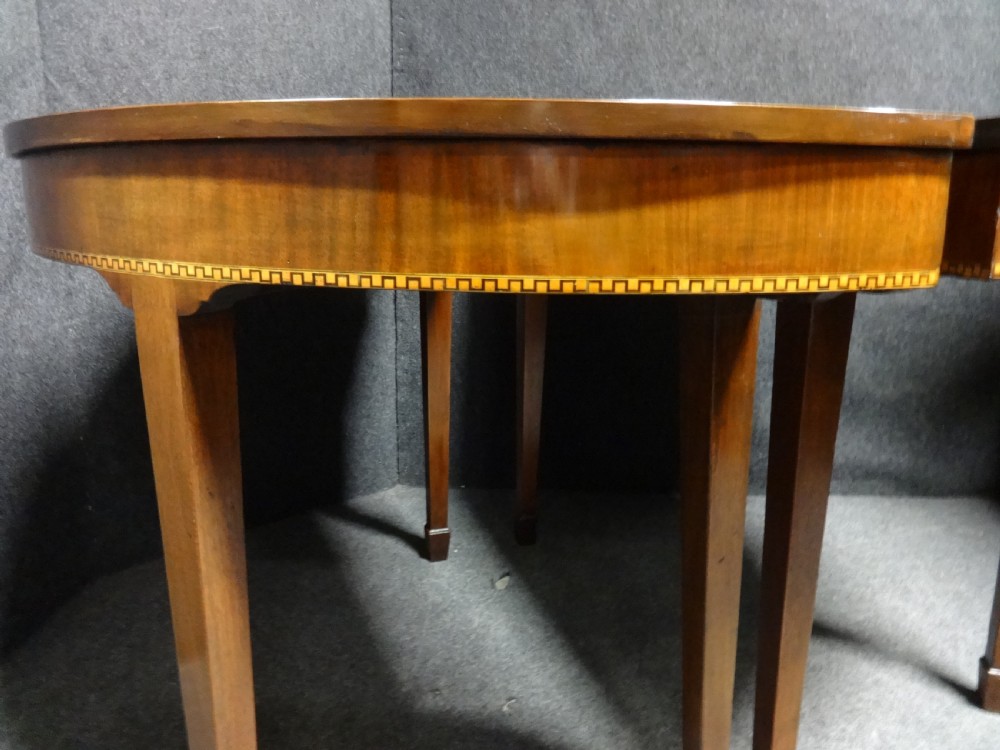 Pair Regency Half Moon Mahogany Console Tables View V