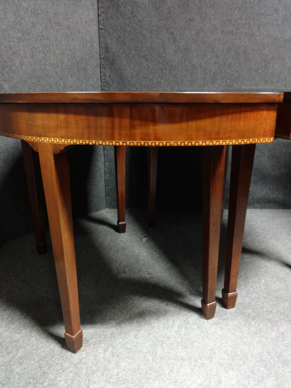 Pair Regency Half Moon Mahogany Console Tables View VI