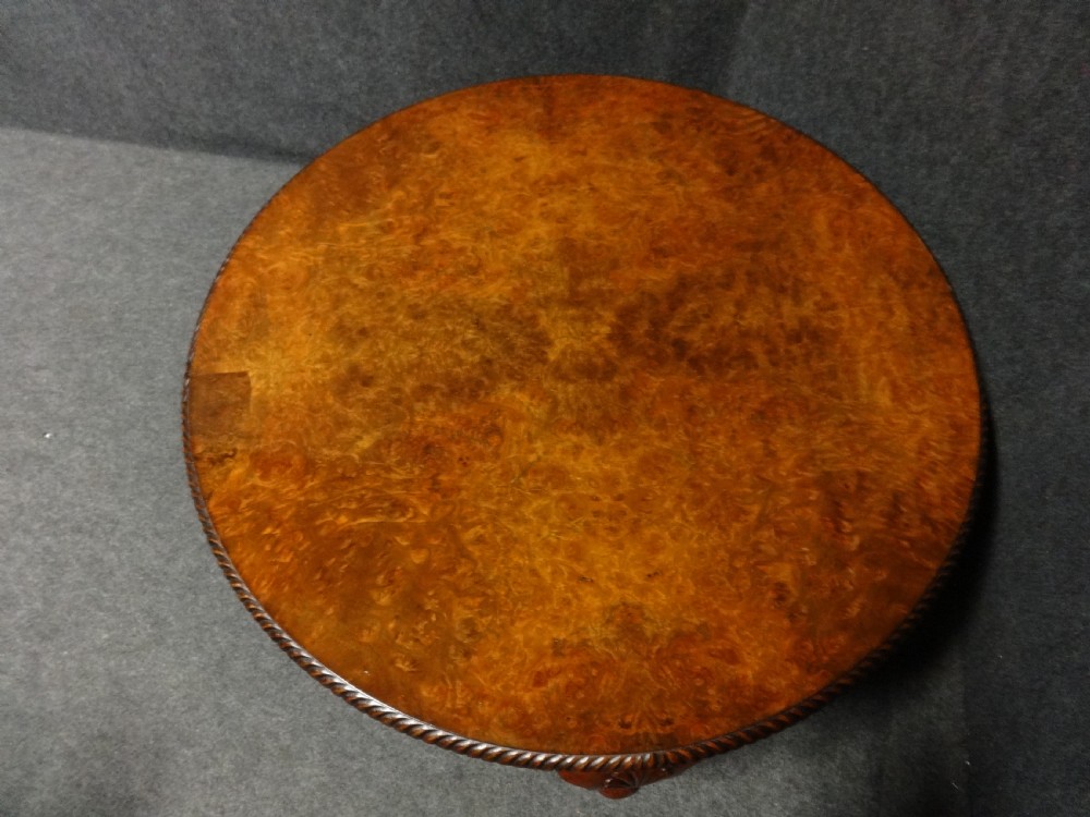 A Very Good Large Round Burr Walnut Coffee Table View IV