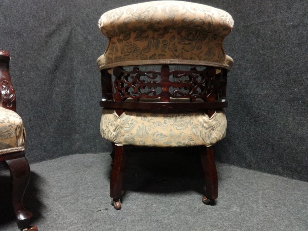 Pair Mahogany Tub Chairs View X