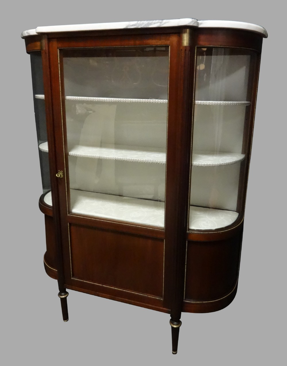 Very Elegant Brass Mounted Mahogany Display Cabinet
