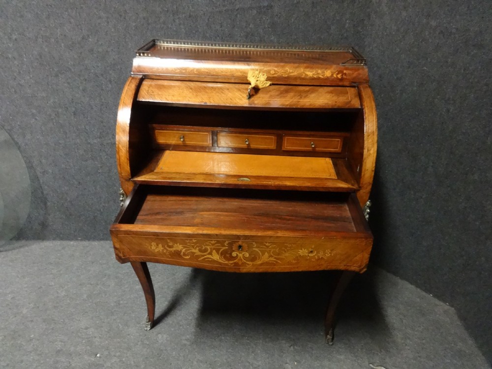 Very Good Marquetry and Rosewood Bureau De Dame View III