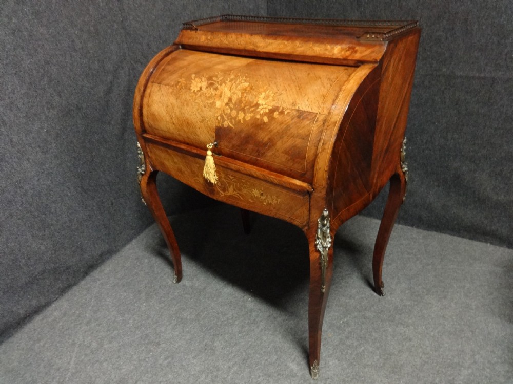 Very Good Marquetry and Rosewood Bureau De Dame View IX
