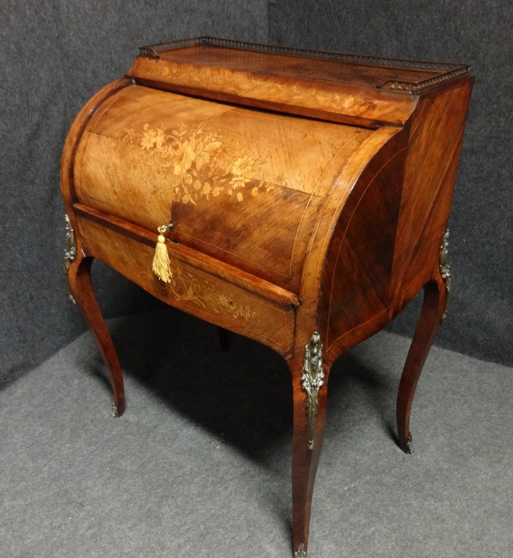 Very Good Marquetry and Rosewood Bureau De Dame View XII