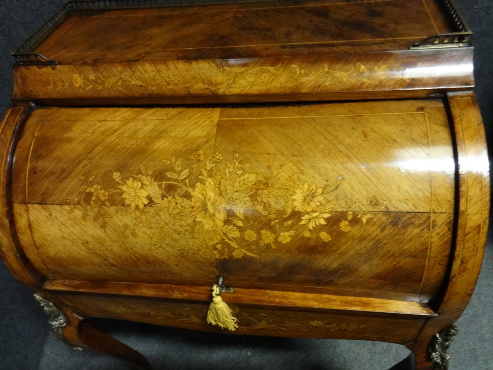 Very Good Marquetry and Rosewood Bureau De Dame View XIII