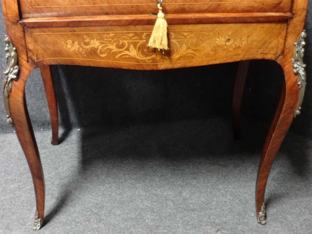 Very Good Marquetry and Rosewood Bureau De Dame View XX