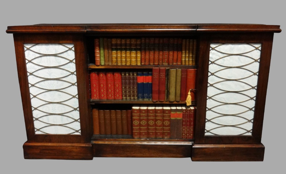  Good Regency Breakfront Rosewood Bookcase Sideboard