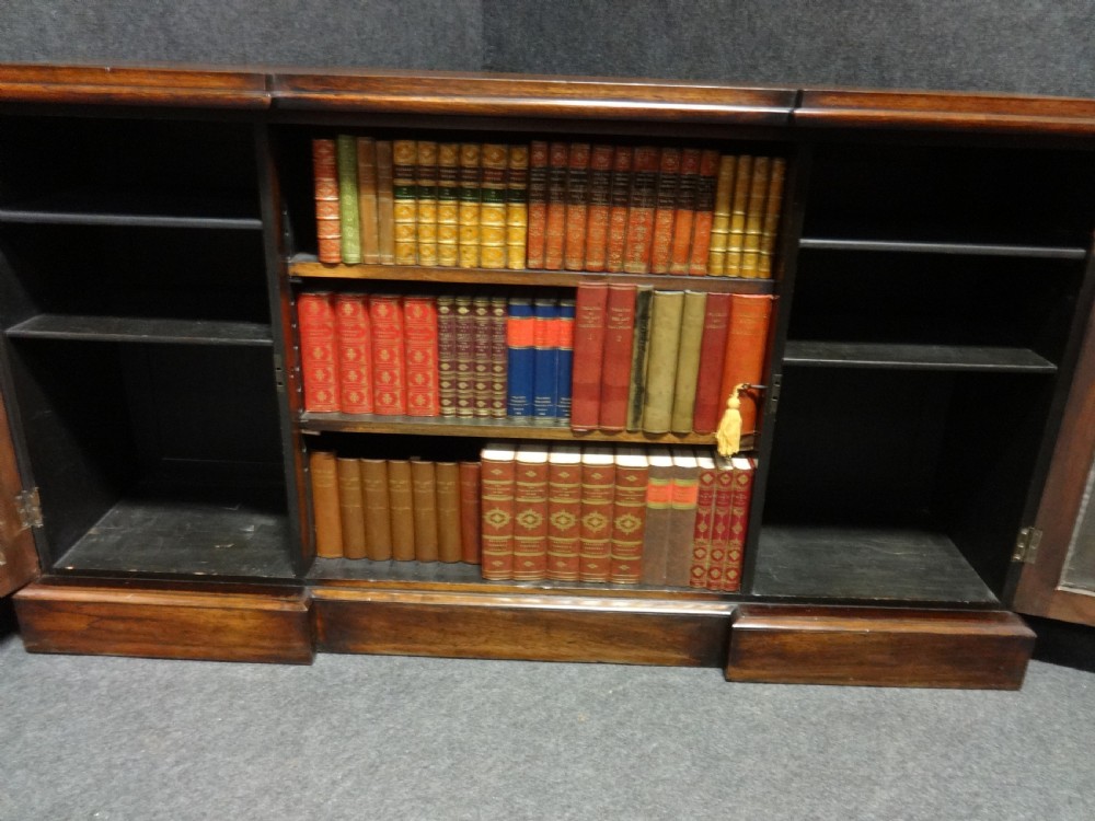  Good Regency Breakfront Rosewood Bookcase Sideboard View VI