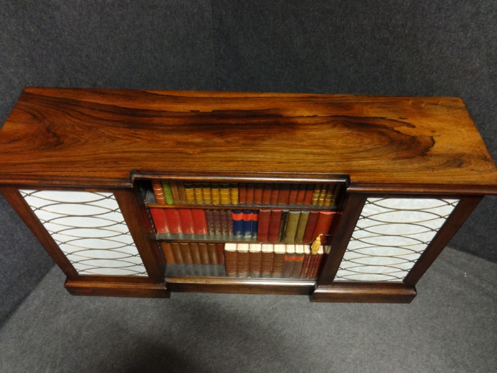  Good Regency Breakfront Rosewood Bookcase Sideboard View VII