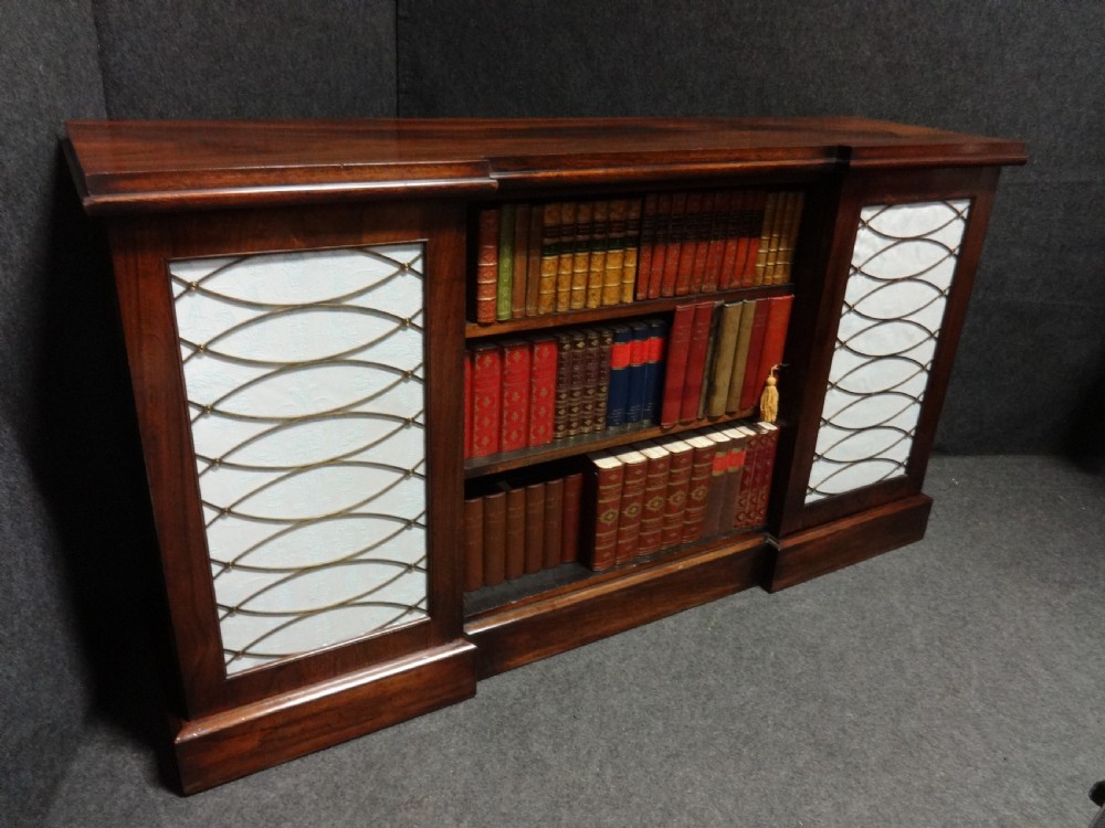  Good Regency Breakfront Rosewood Bookcase Sideboard View IX