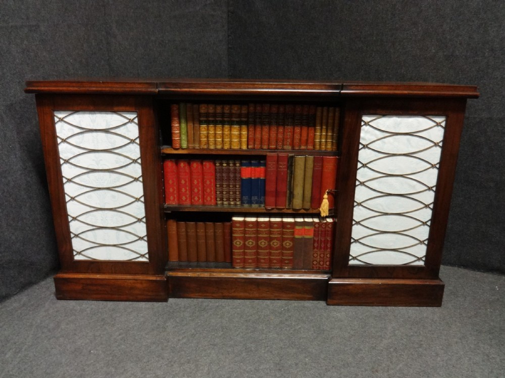  Good Regency Breakfront Rosewood Bookcase Sideboard View XI