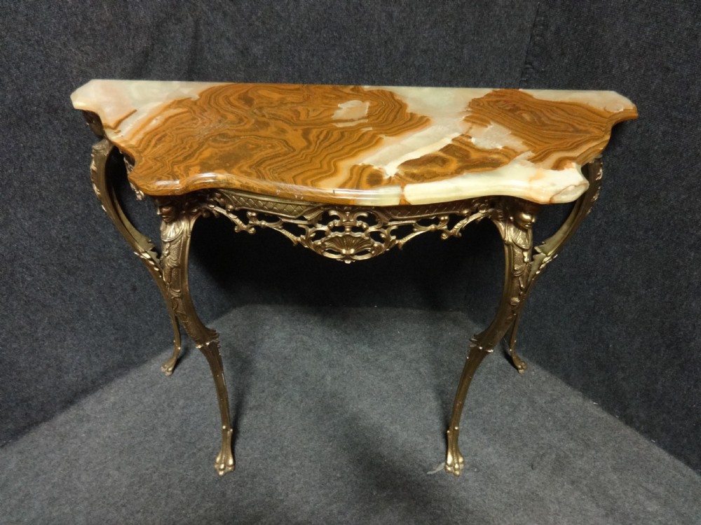 A very good Brass and Onyx Console Table View II