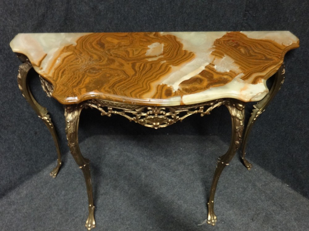 A very good Brass and Onyx Console Table View III