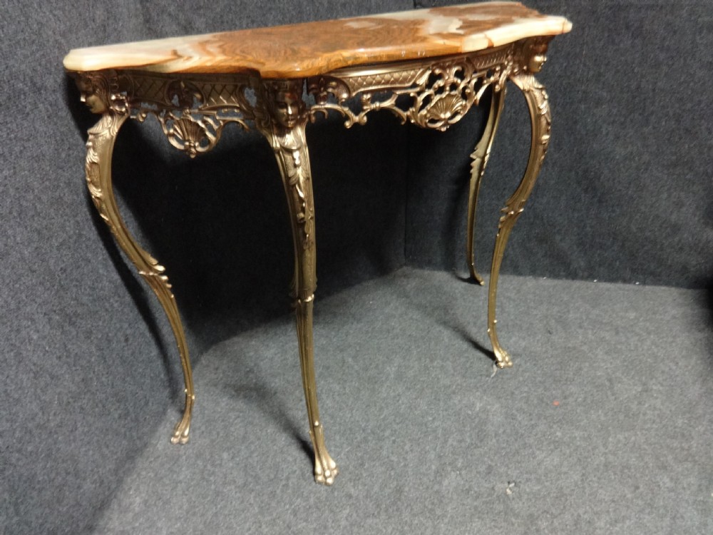 A very good Brass and Onyx Console Table View IV
