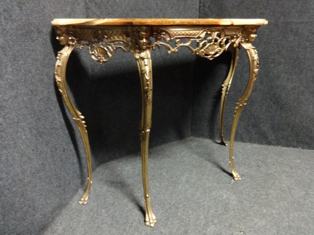 A very good Brass and Onyx Console Table View V
