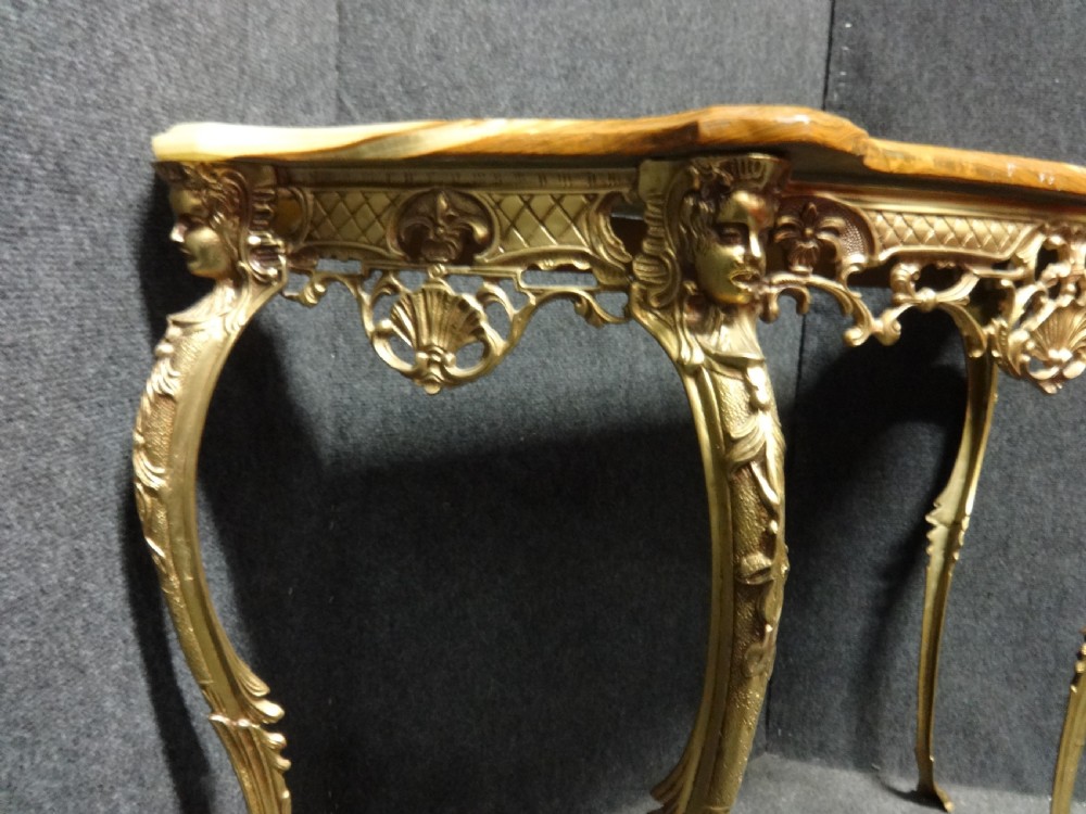 A very good Brass and Onyx Console Table View VI