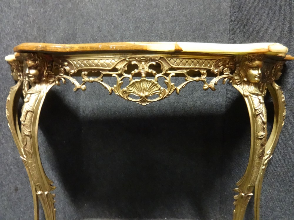 A very good Brass and Onyx Console Table View VIII