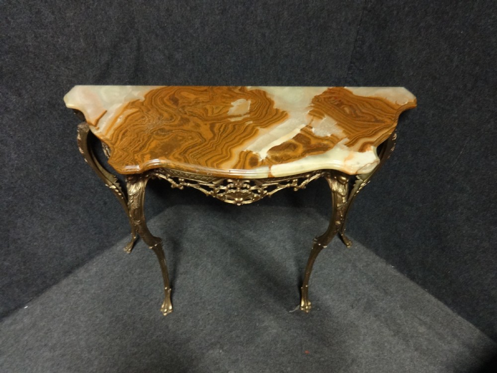 A very good Brass and Onyx Console Table View X