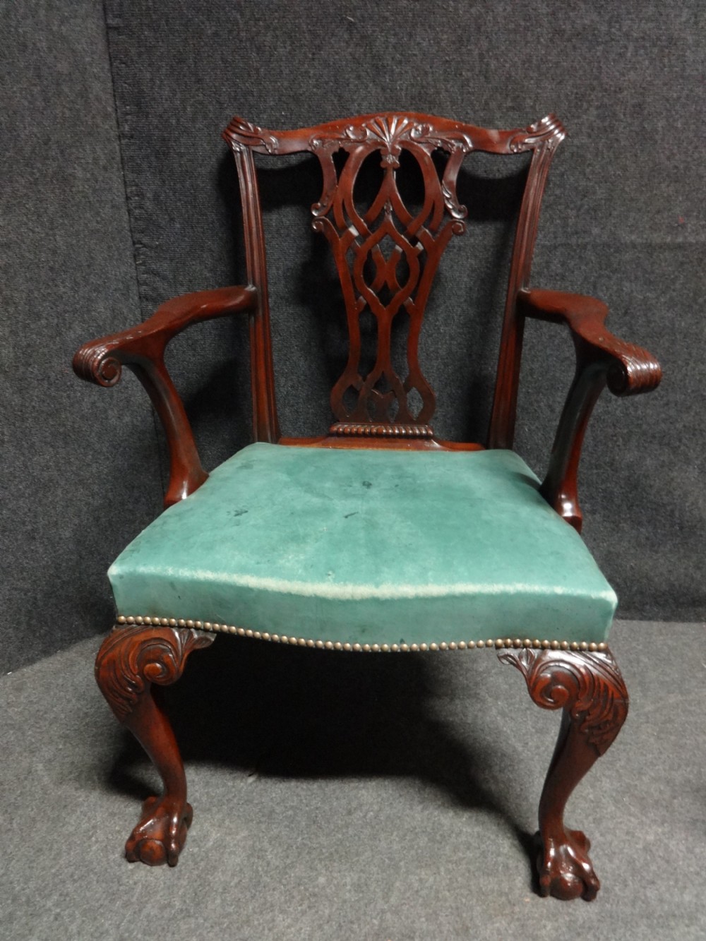 Good Pair Mahogany Chippendale Carver Chairs View II