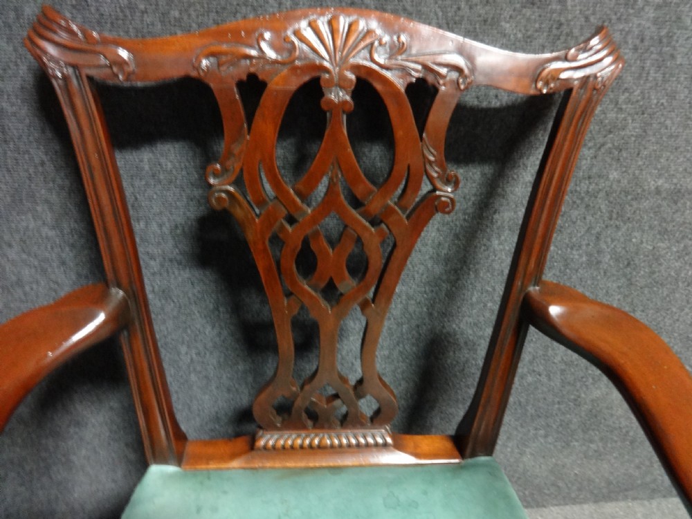 Good Pair Mahogany Chippendale Carver Chairs View III