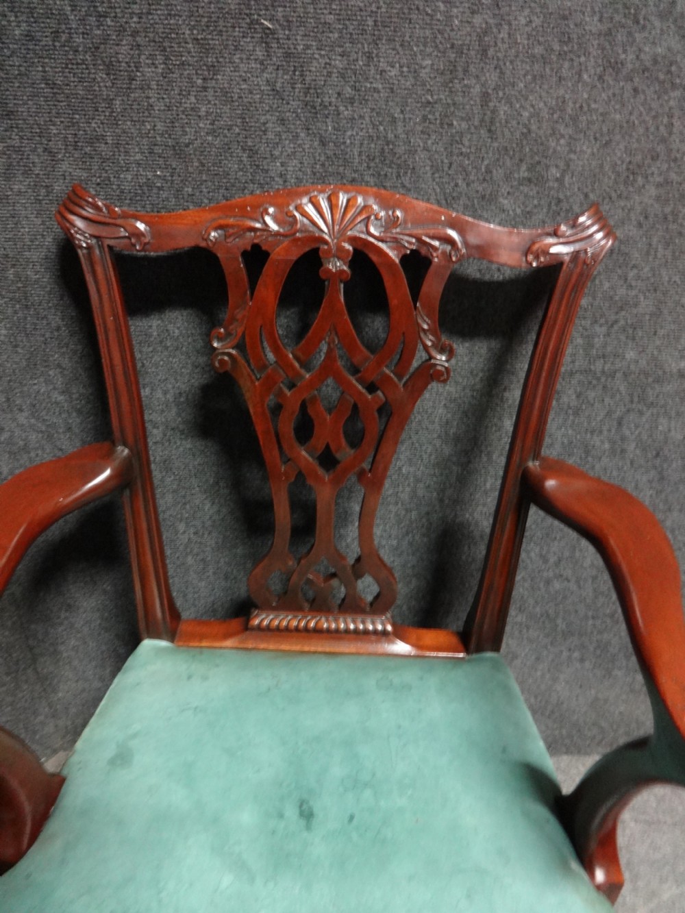 Good Pair Mahogany Chippendale Carver Chairs View IV
