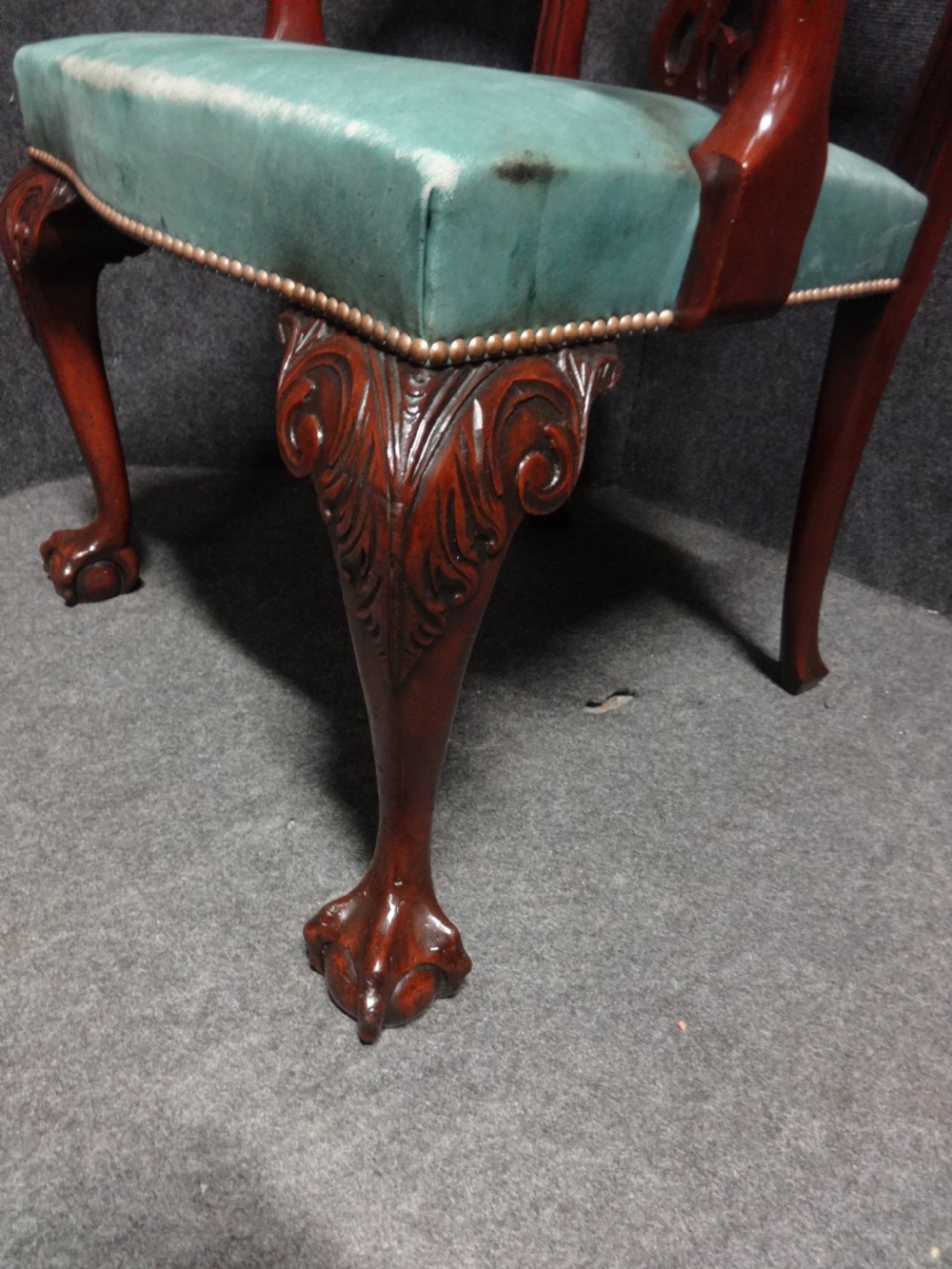 Good Pair Mahogany Chippendale Carver Chairs View VI