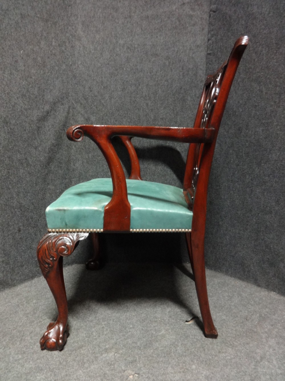 Good Pair Mahogany Chippendale Carver Chairs View VII