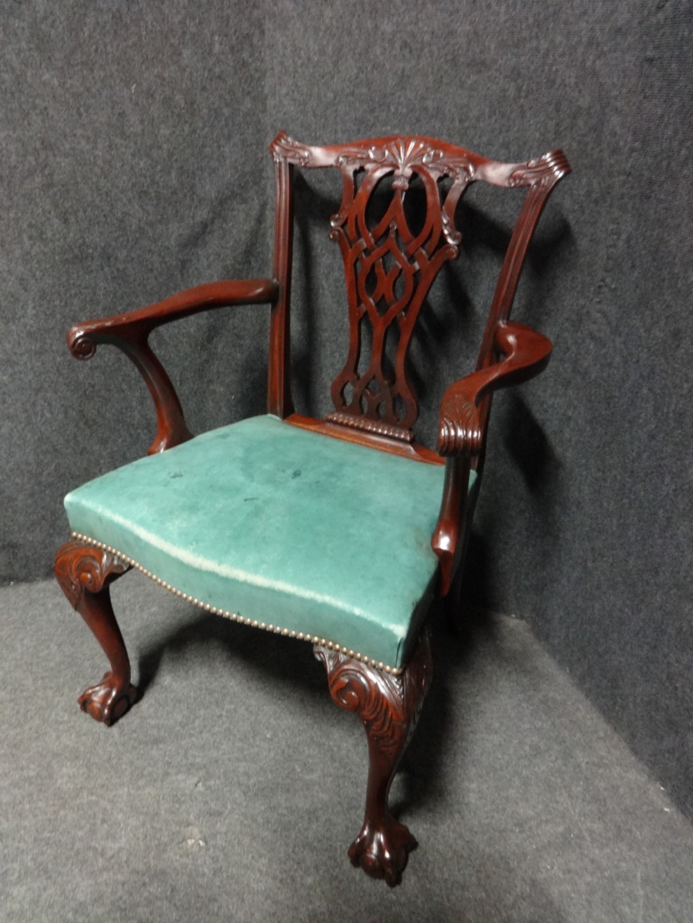 Good Pair Mahogany Chippendale Carver Chairs View IX