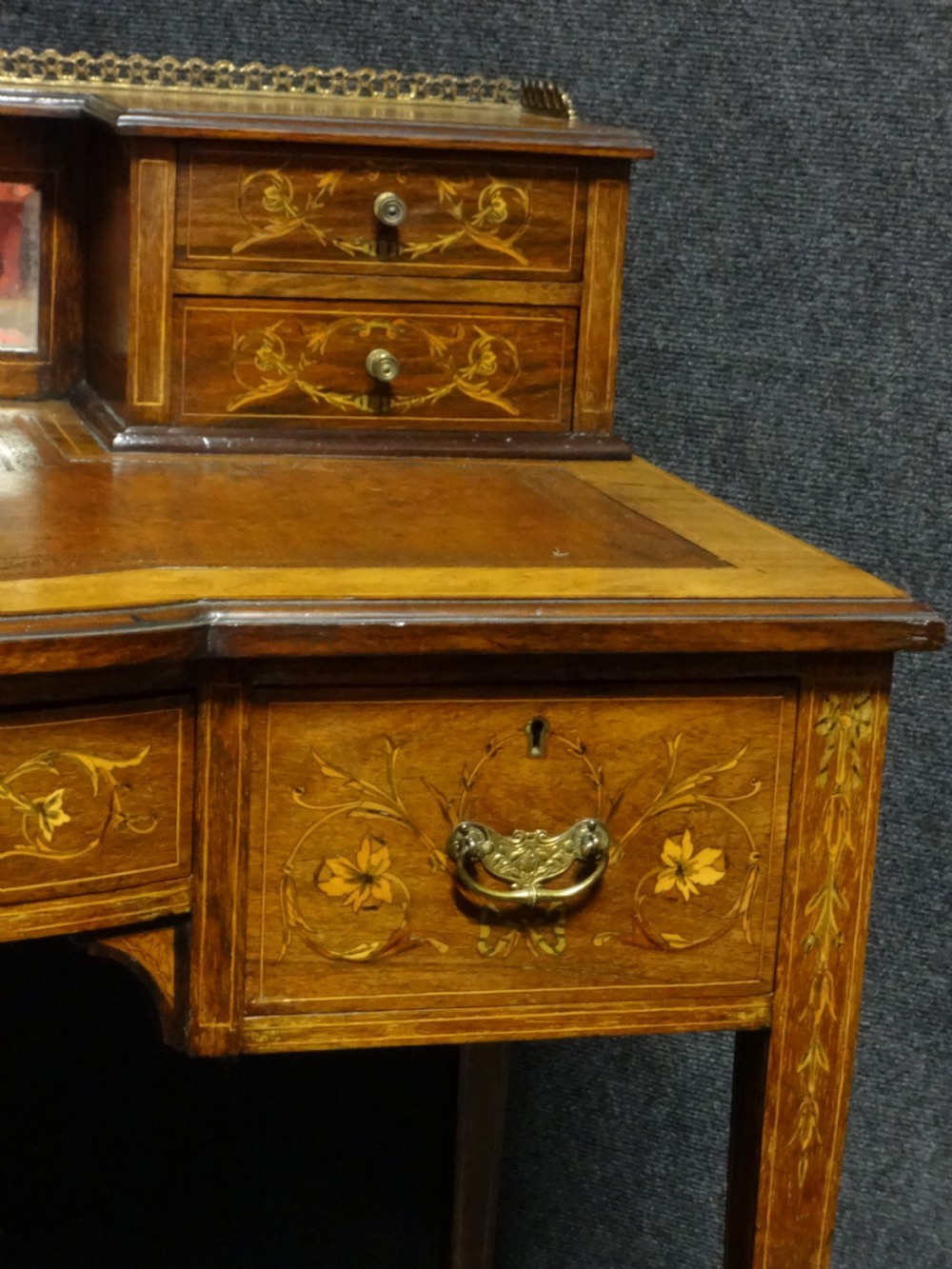Pretty Rosewood Inlaid Ladies Writing Desk View IV