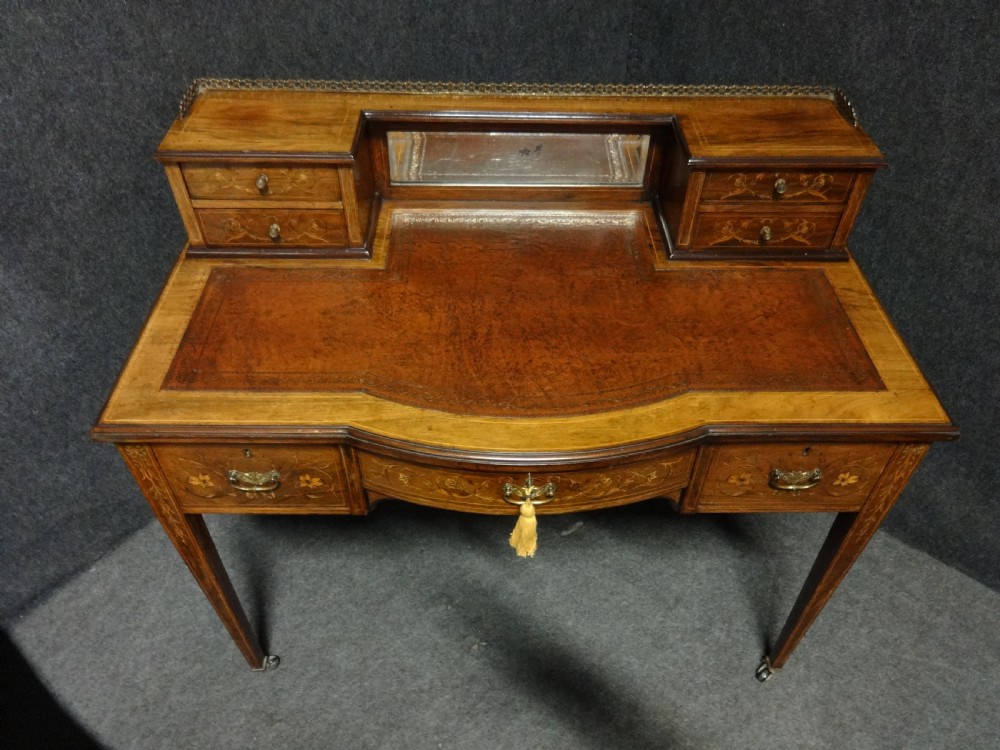 Pretty Rosewood Inlaid Ladies Writing Desk View V