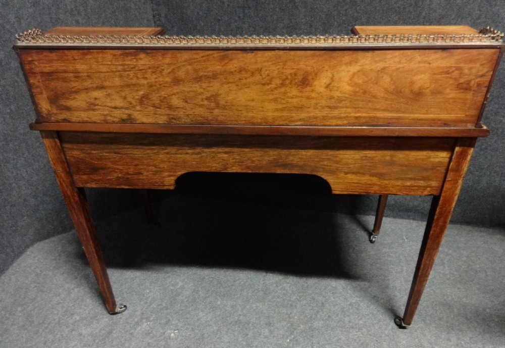 Pretty Rosewood Inlaid Ladies Writing Desk View IX