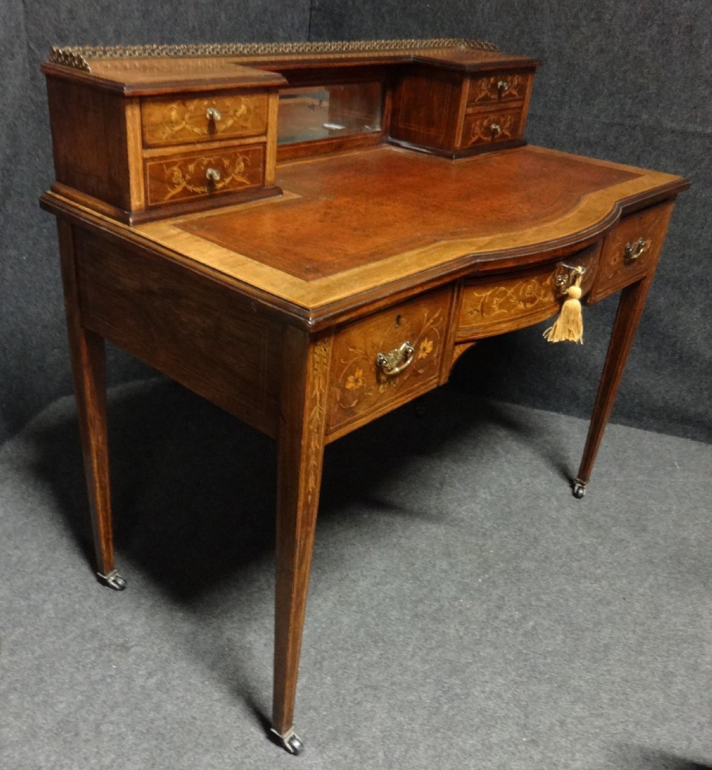 Pretty Rosewood Inlaid Ladies Writing Desk View X
