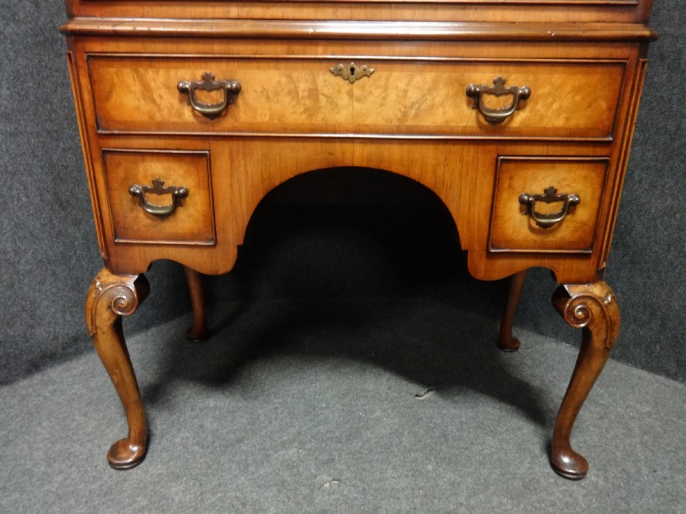 Very Good Burr Walnut Linen Press of Small Proportions View IV