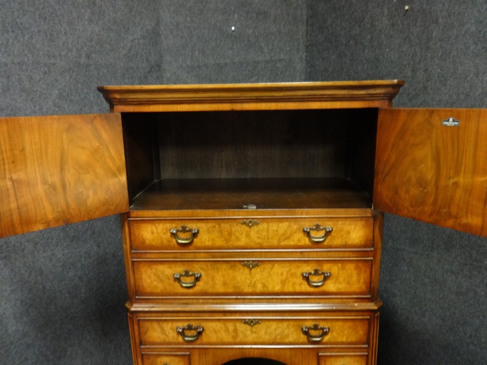 Very Good Burr Walnut Linen Press of Small Proportions View VI