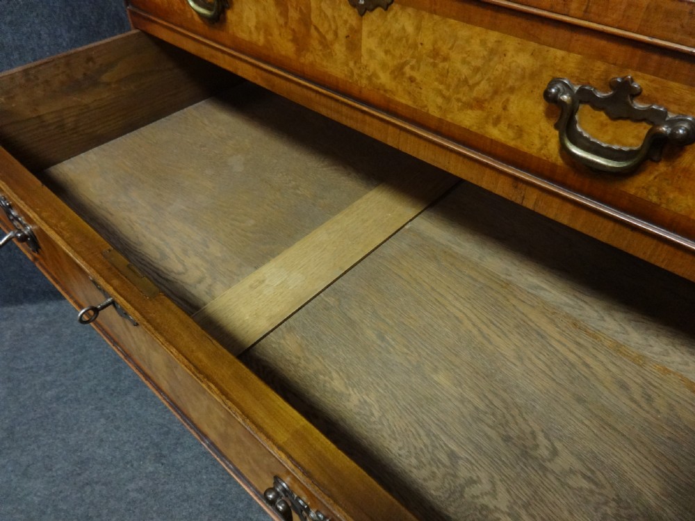 Very Good Burr Walnut Linen Press of Small Proportions View VIII
