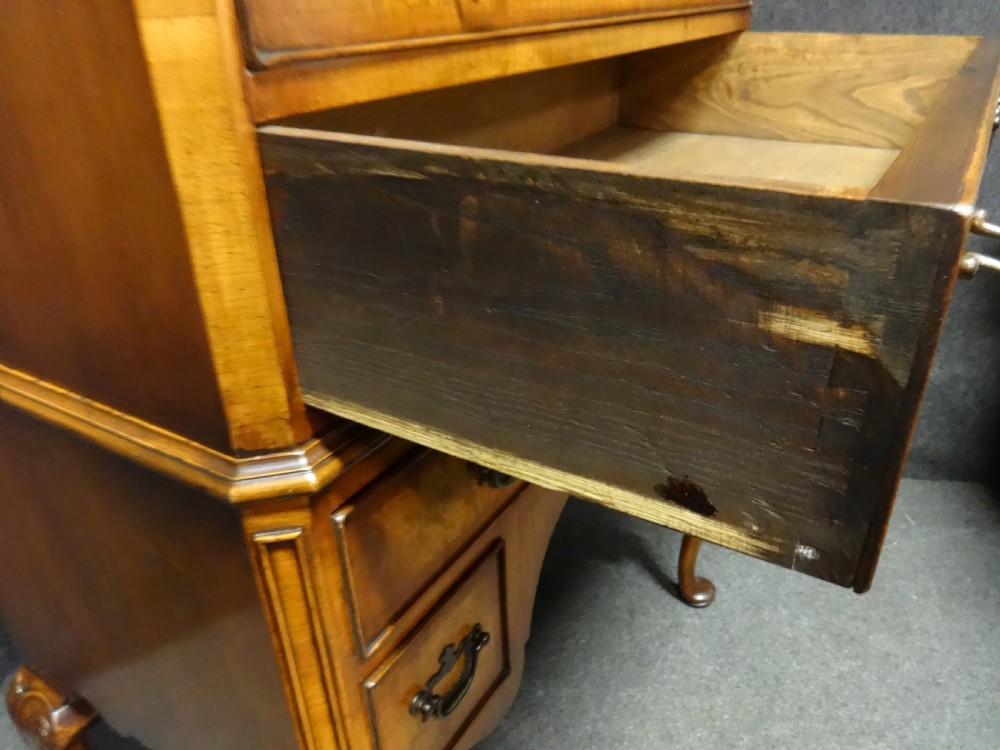 Very Good Burr Walnut Linen Press of Small Proportions View IX