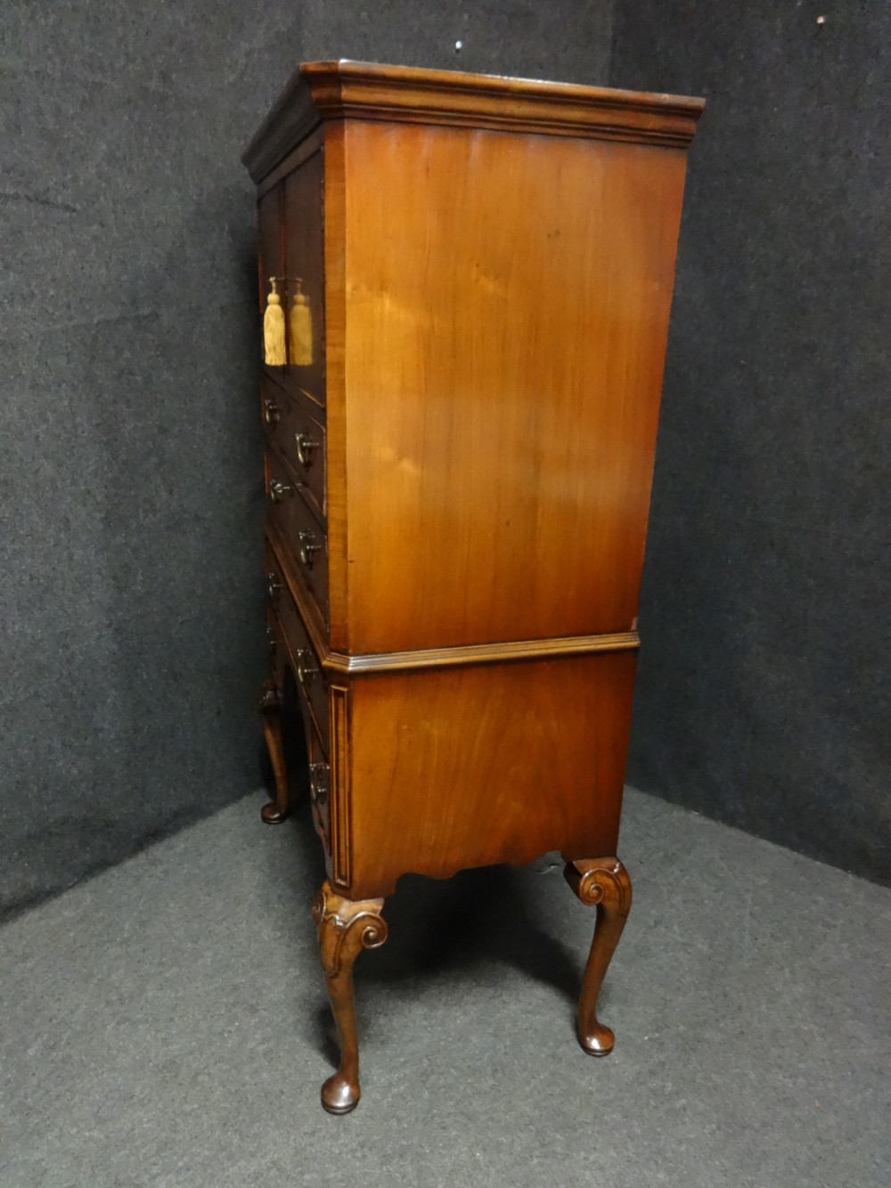 Very Good Burr Walnut Linen Press of Small Proportions View XII