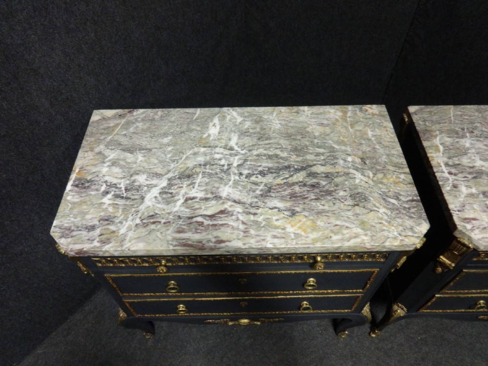 Very Good Pair of French Ormolu Commode Chest of Drawers View III