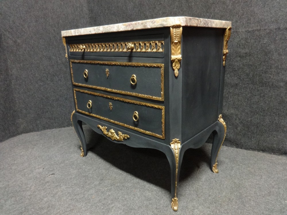 Very Good Pair of French Ormolu Commode Chest of Drawers View VI