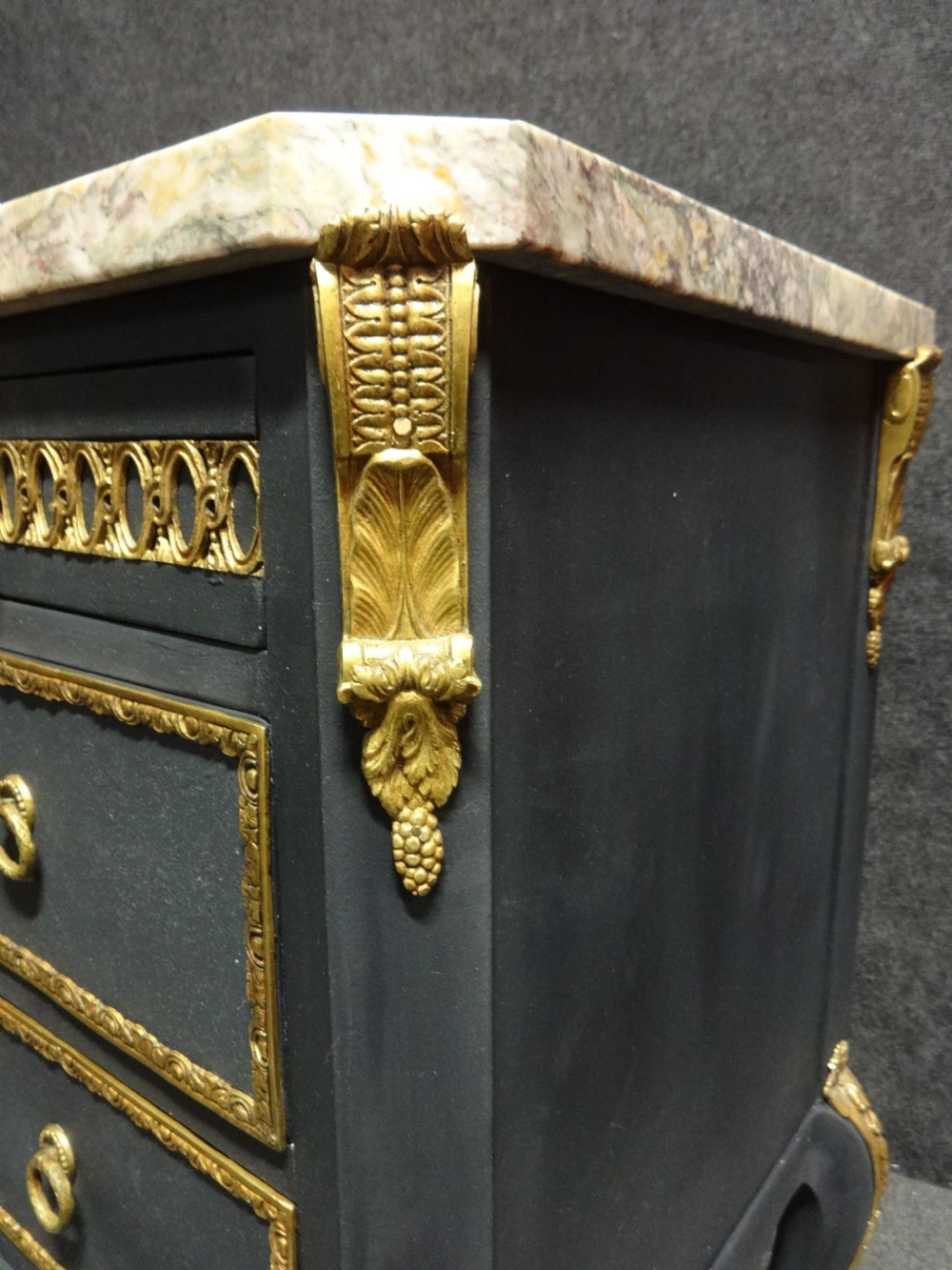 Very Good Pair of French Ormolu Commode Chest of Drawers View VII
