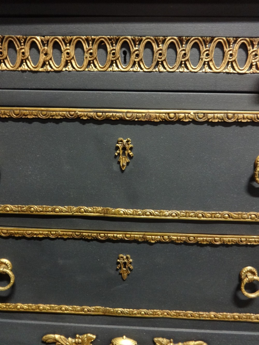 Very Good Pair of French Ormolu Commode Chest of Drawers View X