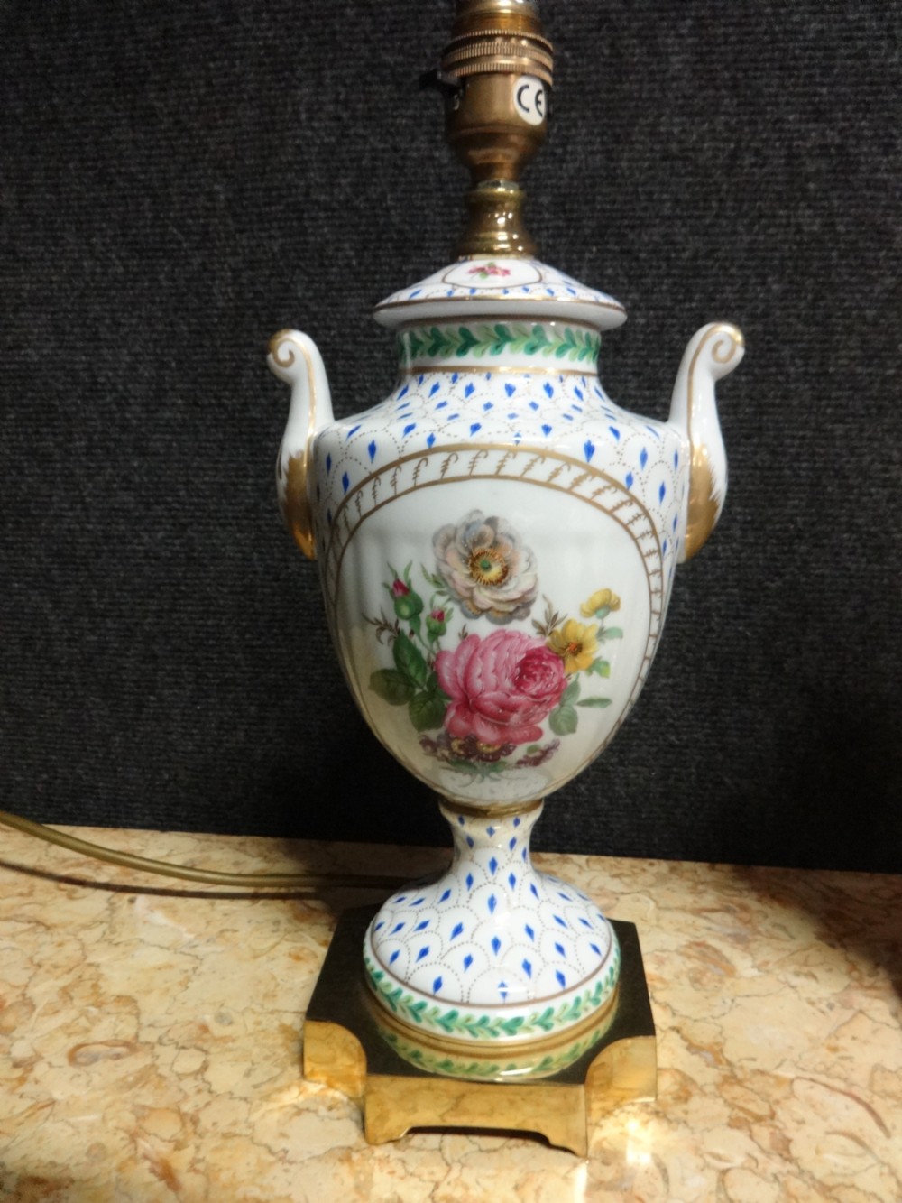 Pair French Hand Painted Table Lamps View III