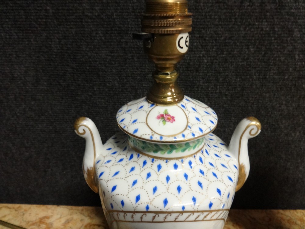 Pair French Hand Painted Table Lamps View IV