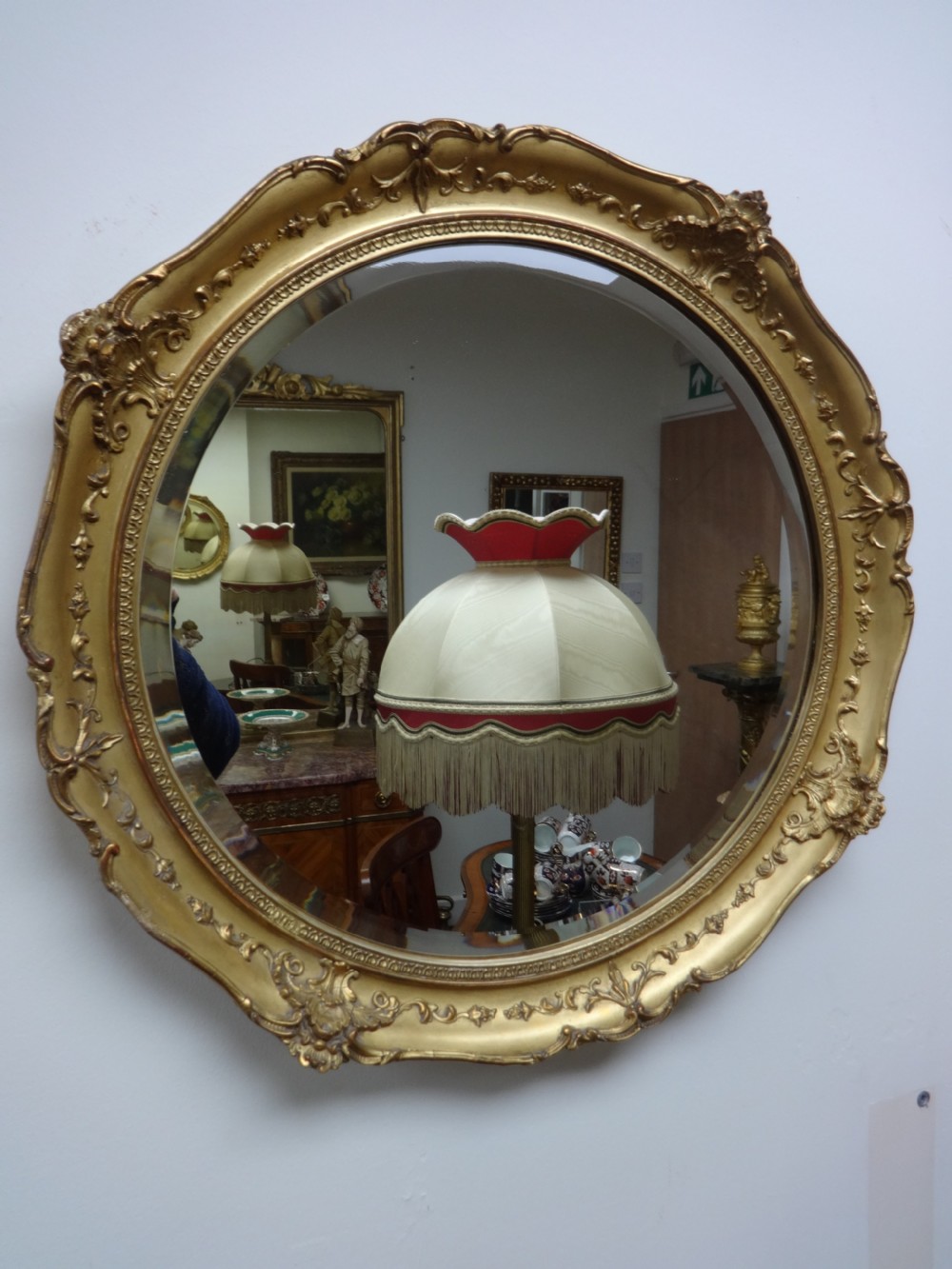Victorian Round Gilt Mirror View II
