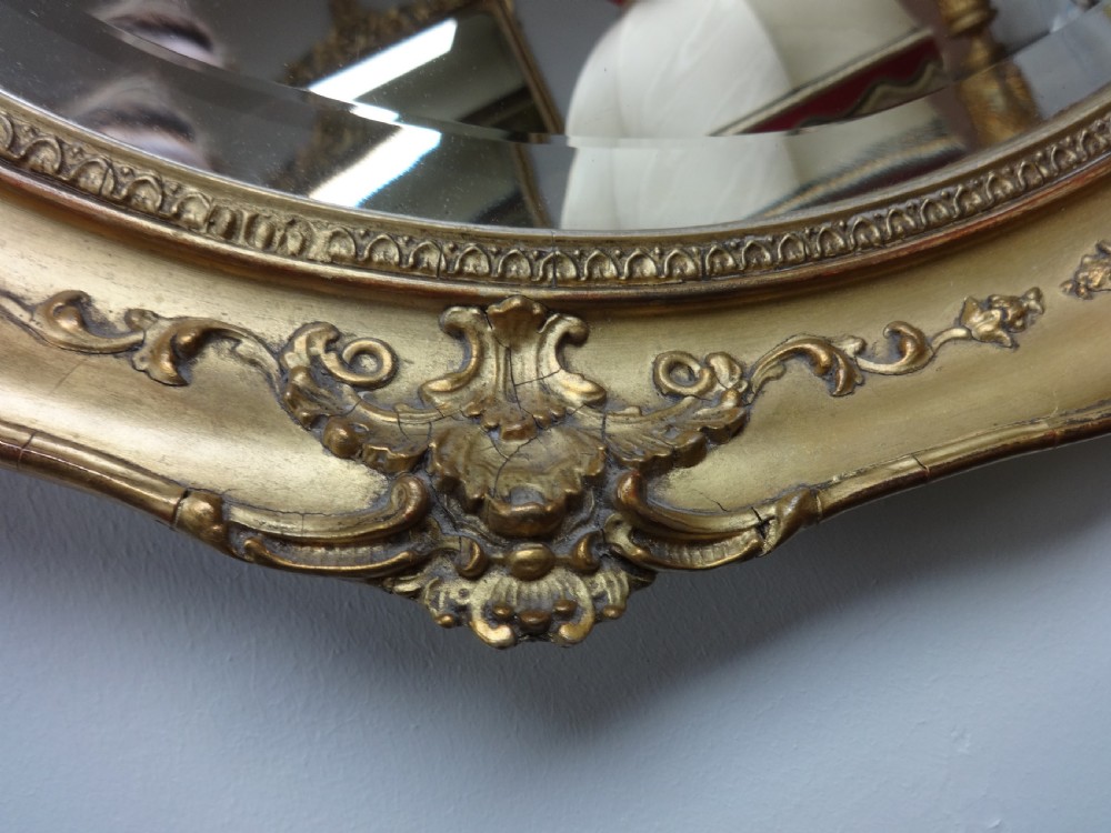 Victorian Round Gilt Mirror View III