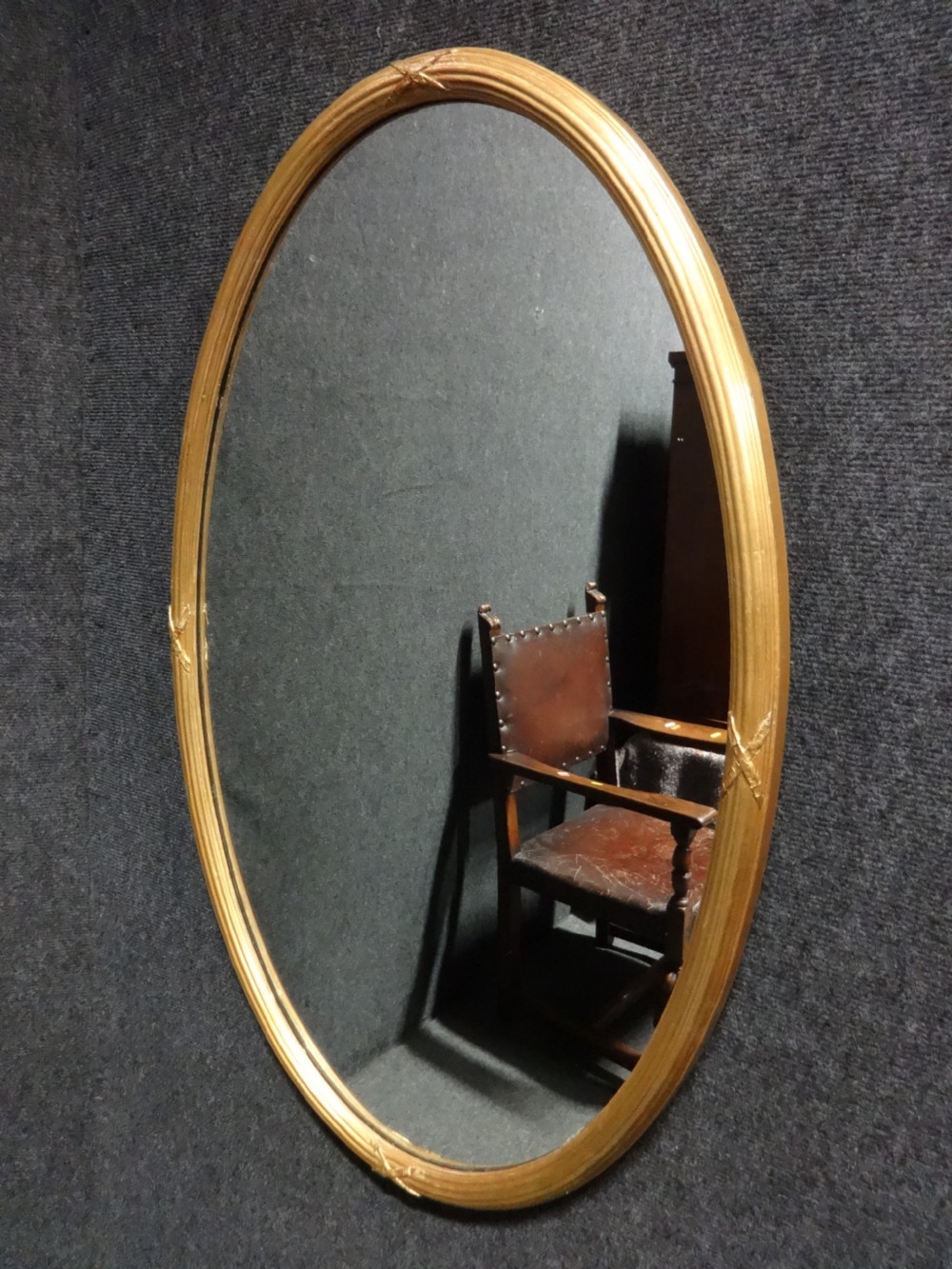 Good Victorian Oval Gilt Mirror View VII