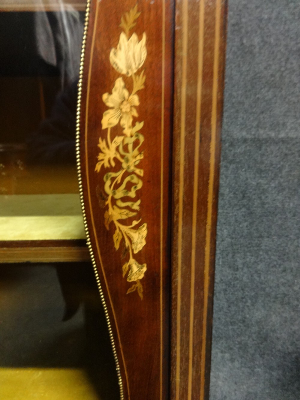Very Good Victorian Marquetry Display Cabinet View II