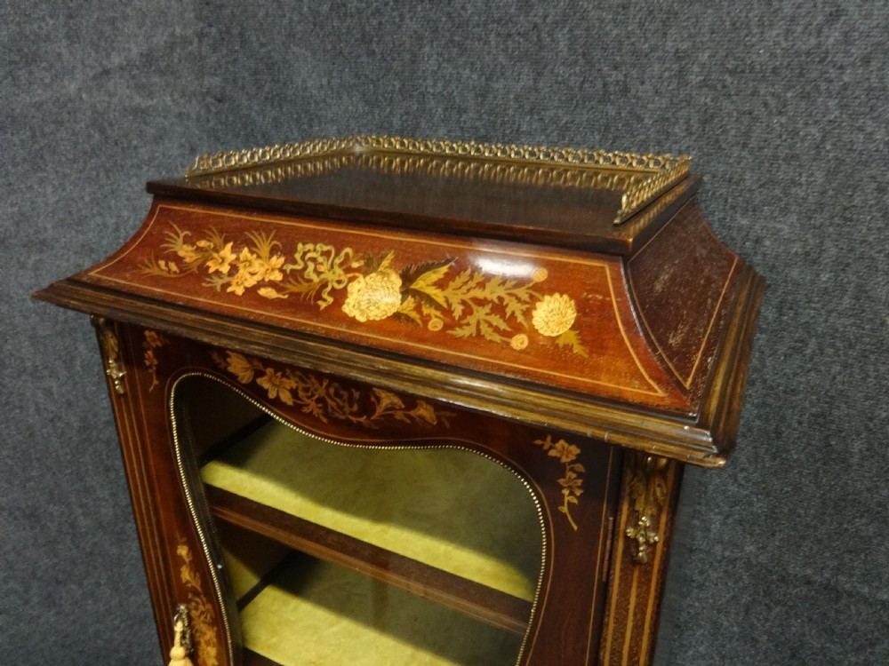 Very Good Victorian Marquetry Display Cabinet View III