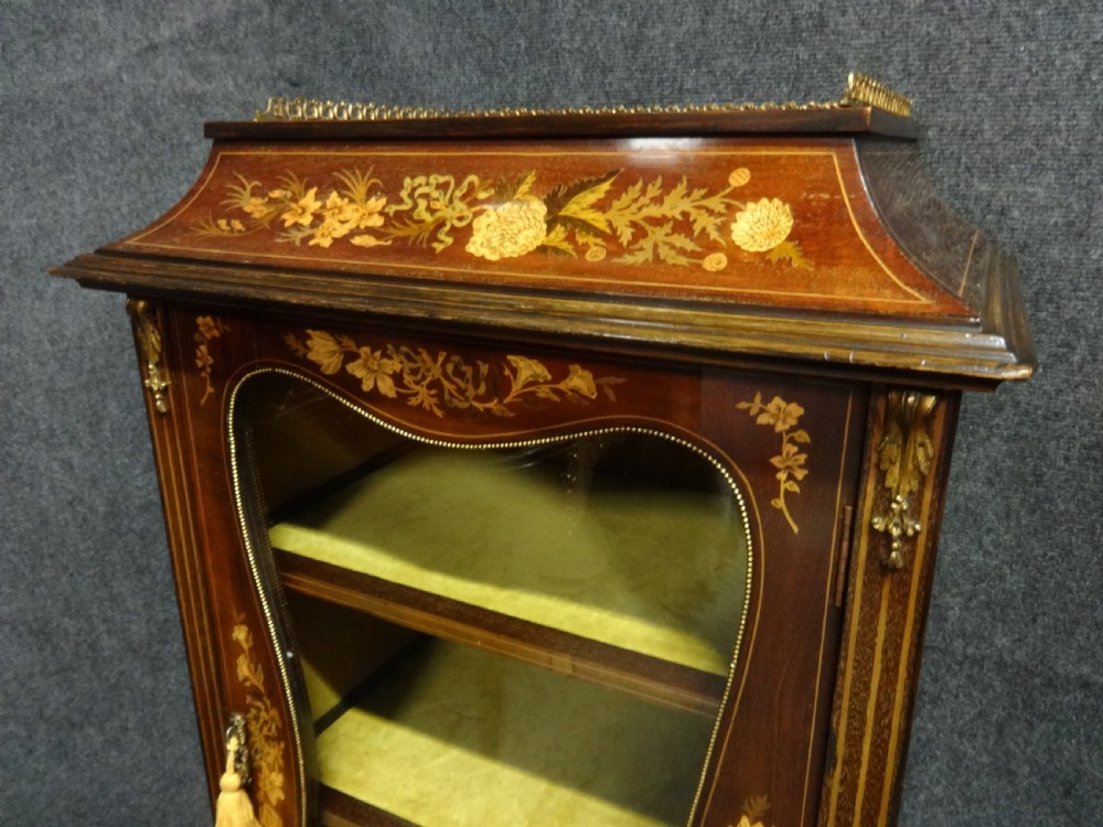 Very Good Victorian Marquetry Display Cabinet View IV
