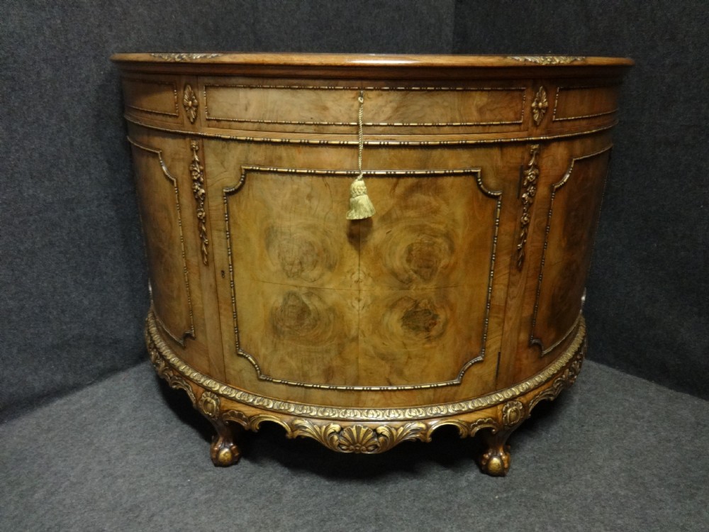 Excellent Burr Walnut Demi Loon Side Cabinet View II